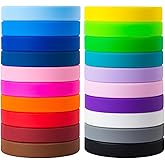CYCLUSIVE 20 Pieces Rubber Bracelets Solid Color Silicone Wristbands Colored Rubber Stretch Bracelets for Women Men Teen Gifts
