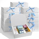 Caeuiciw 15 Pcs Gift Boxes with Lids, White 10X8X3.5 Inch Gift Boxes, Bridesmaid Proposal Box with Ribbon, Paper Boxes for Wedding, Packaging, Present, Birthday, Christmas, Party
