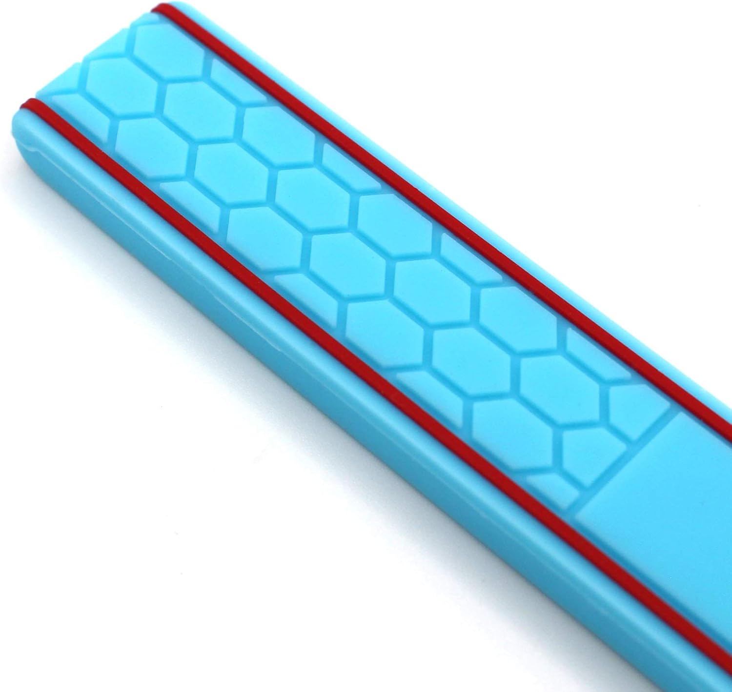 CYK www. CoverYourKey .de Honeycomb Structure Keyring Light Blue/Red - Image 4