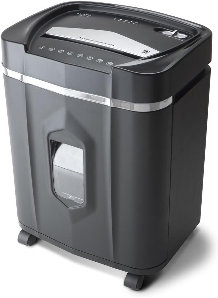 Aurora AU1210MA Professional Grade High Security 12-Sheet Micro-Cut Paper/CD and Credit Card/ 60 Minutes Continuous Run Time Shredder : Electronics