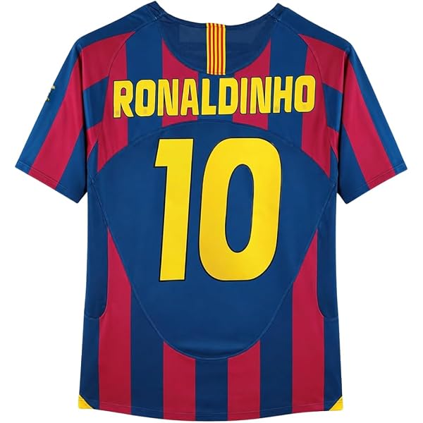 Amazon.com: Ronaldinho #10 Retro Long Sleeve 05/06 Soccer Jersey