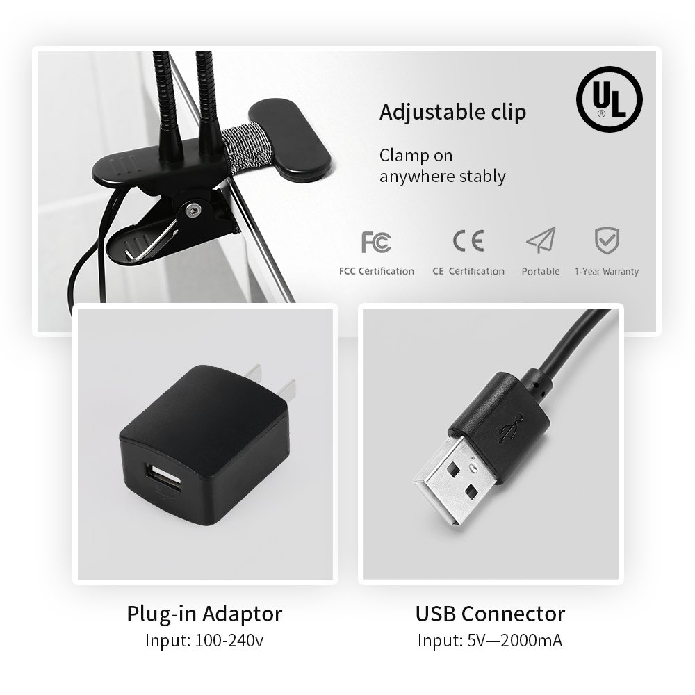 Ranipobo LED Grow Light 18W Dual Head Timing Plant Lights with 36 LED Dimmable 8 Levels Grow Lamp Bulbs Flexible 360 Degree Gooseneck for Indoor Plants Hydroponics Greenhouse Gardening