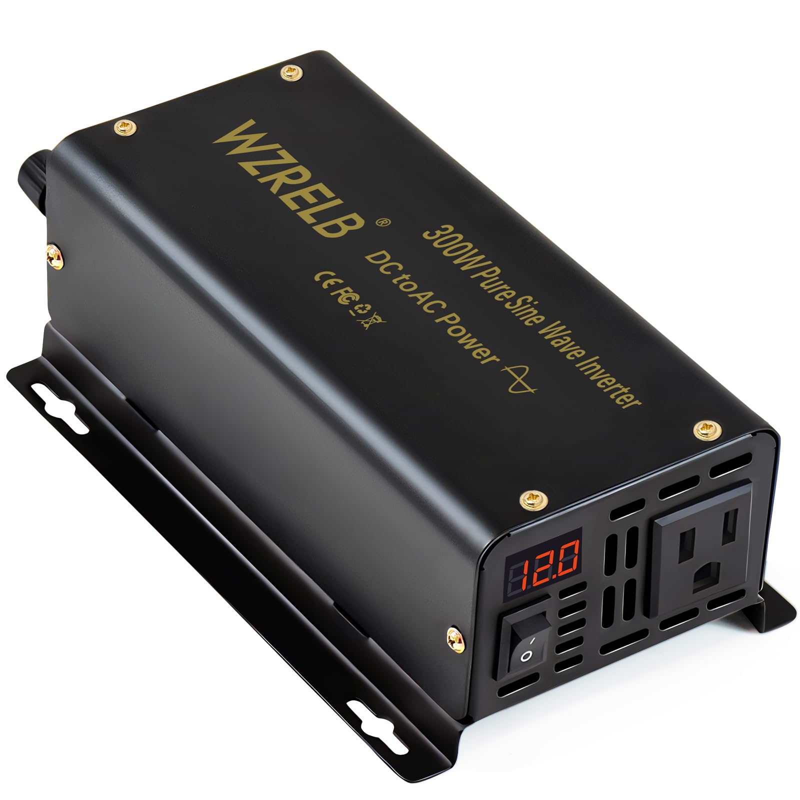 Photo 1 of WZRELB 300W Pure Sine Wave Power Inverter 600W Peak DC 12V to 110V AC Car Adapter Off Grid with LED Display