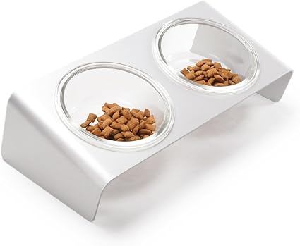 Amazon Com 4claws Elevated Cat Feeder With Glass Bowls Pet