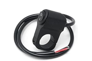 Aynaxcol 22mm 7/8" Handlebar Button Switch Three-Position 12V Waterproof Switch Motorcycle Handlebar Light Switch Fog Spotlig