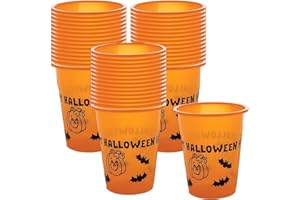 Fun Express Happy Halloween Disposable Cups (50 cups holds 16 oz) Bulk Halloween Party Supplies