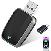 Mini Wireless CarPlay Adapter, Plug & Play Dongle, Low Latency & Stable Connection, Convert Wired to Wireless CarPlay, USB-A/C Compatible, for iPhone iOS 10+ & 2016+ Cars