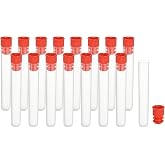 PATIKIL 3" Length Plastic Sewing Needle Storage Holder, 16 Pcs Portable Embroidery Needle Matte Pin Toothpick Storage Tubes Case for Craft Knitting, Red