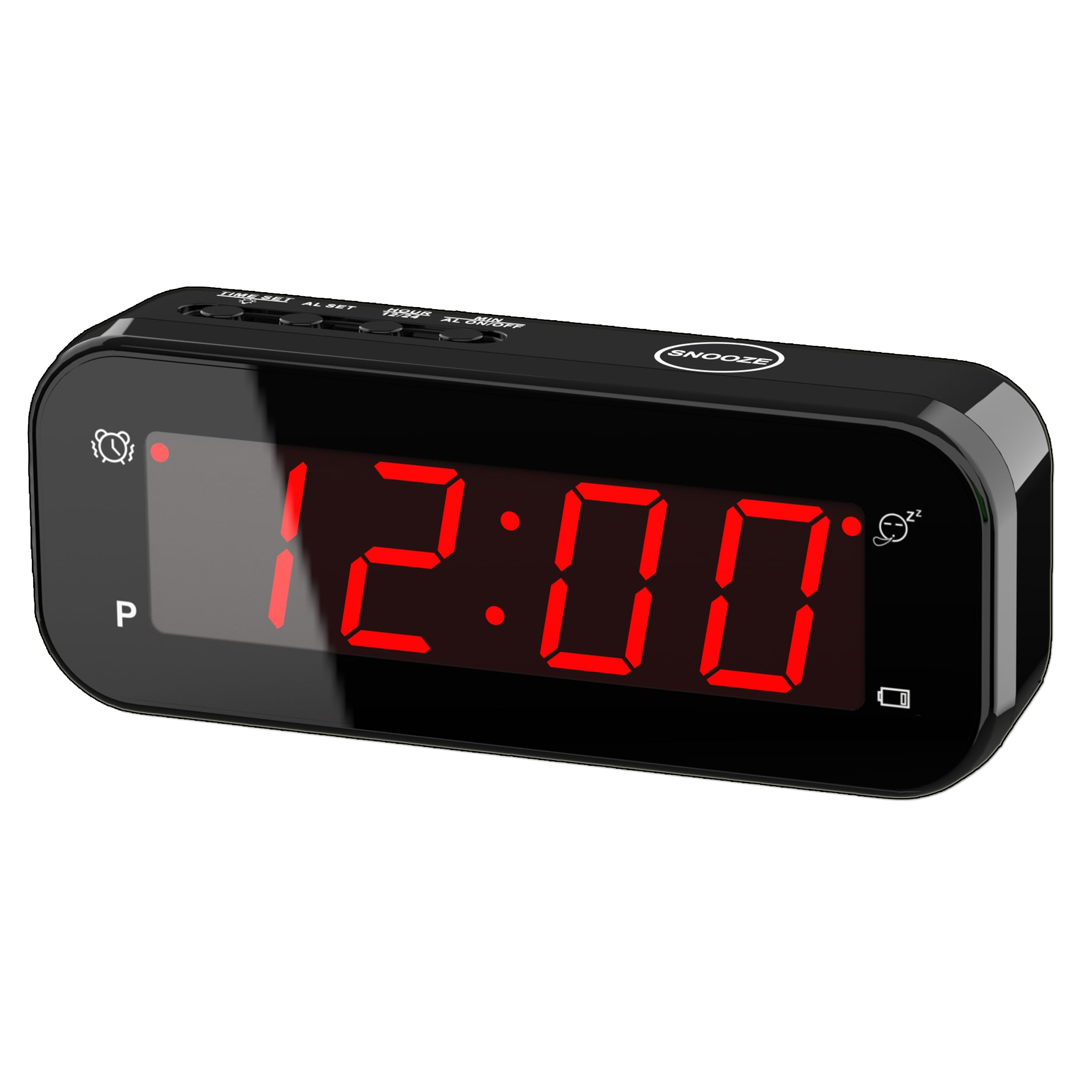 KWANWA Small Battery Operated Digital Time and Temperature Alarm Clock With Constantly 0.9'' LED Numbers Display,Small Clock Beside For Home Desk（Red Display）