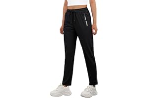 IWOLLENCE Women's Active Stretch Pants Quick Dry Breathable Athletic Comfy Fit Hiking Pant with Zipper Pockets