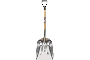 Aurora Tools - Scoop Shovel, Wood, Aluminum Blade, D-Grip Handle, 24-1/2" Length Each