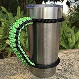 MOCE Handmade Paracord Handle for Yeti/Rtic/Ozark Trail Rambler 20 Oz Tumbler. Green/Black