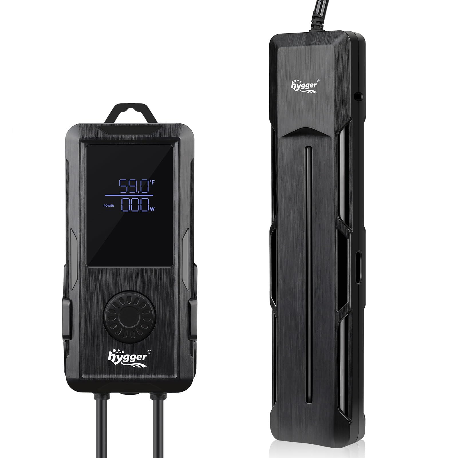 hygger Submersible Aquarium Heater: Dual Quartz Glass Fish Tank Thermostat with Led Digital Display Controller - APS Auto Protection Heater for Freshwater SaltWater Fish Tank (Aquarium Heater-800w)
