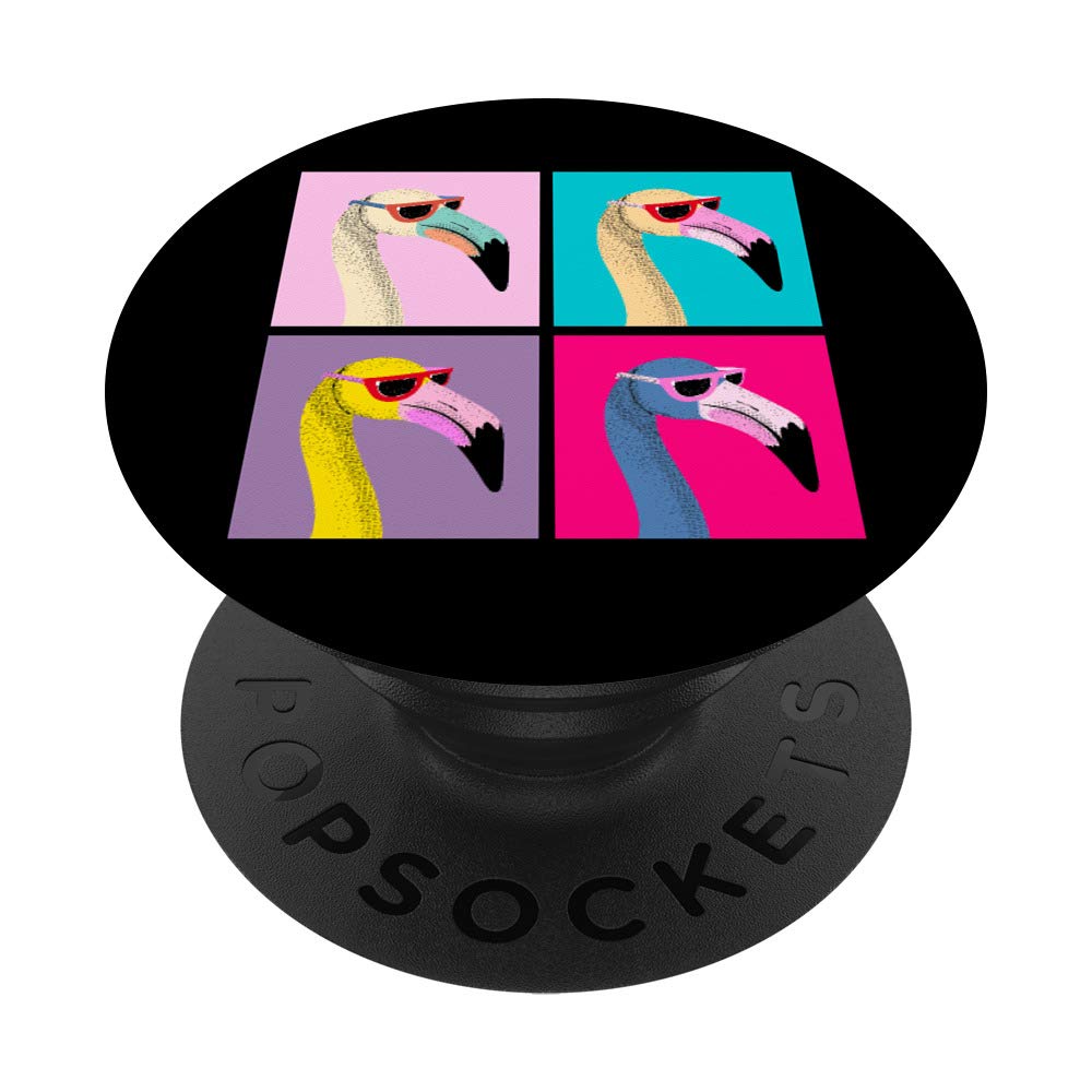 Pop-Art Flamingo Illustrated Design PopSockets Grip and Stand for Phones and Tablets