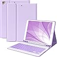 Keyboard Case for iPad 10.2" 9th 8th 7th Generation, with Detachable Bluetooth Keyboard and Pencil Holder, for iPad 10.2 Inch/iPad Air 10.5"(3rd Gen)/iPad Pro 10.5 in, Auto Sleep/Wake Function-Purple