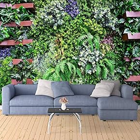 Wall Mural The Lush Plants on Antique Brick Wall Removable Self-Adhesive Large Wallpaper - 66x96 inches