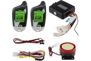 EASYGUARD EM211 2 Way Motorcycle Alarm System with Remote Start Starter Shock Sensor tilt Motion Sensor DC12V LCD Display