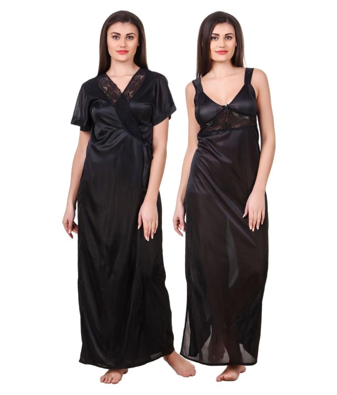 black satin night dress
