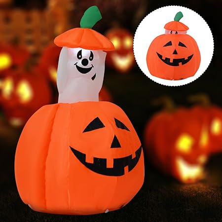 Costway 1 2m Inflatable Pumpkin Halloween Decoration Light Up