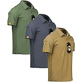V VALANCH 3 Pack Polo Shirts for Men Short Sleeve Golf Tennis Work Summer Moisture Wicking Shirts