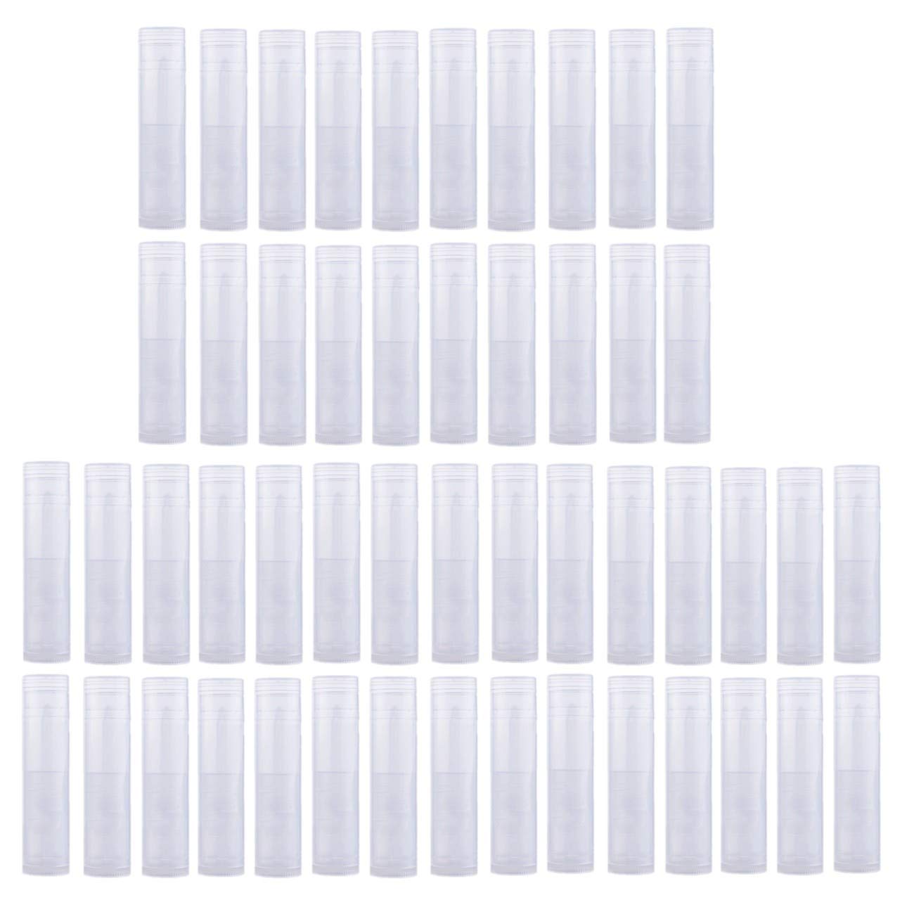 JZK 50 x Transparent clear plastic lip balm empty containers empty lip balm tubes for hand made lip balms or DIY object