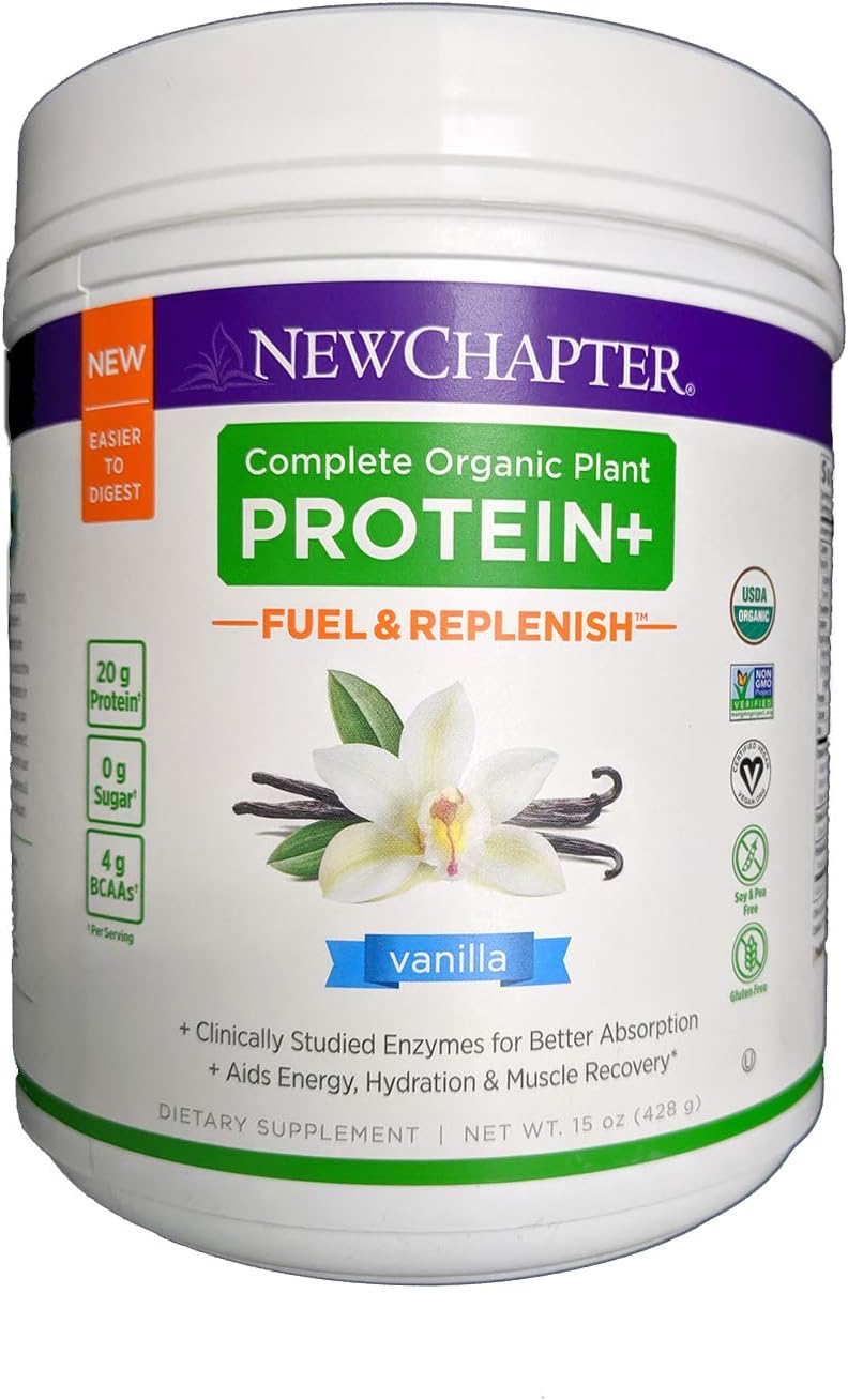 New Chapter Organic Plant Protein+ Fuel & Replenish Vanilla, Vegan