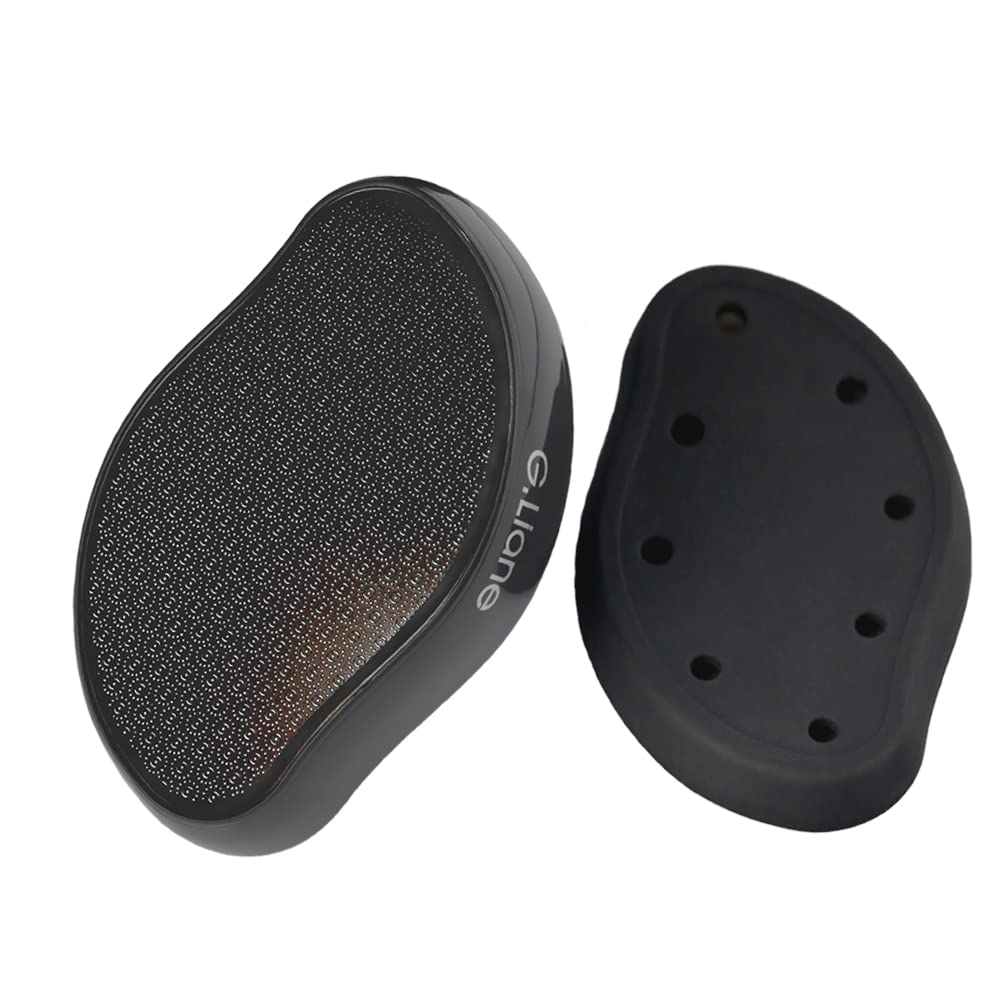 G.Liane Nano Glass Foot File - Crystal Foot Scrubber Callus Remover Pedicure Foot Care Painless Dry and Wet Use for Hard Skin Calluses Removal (Black)