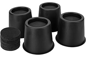 BTSD-home Round Bed Risers 4 inch Heavy Duty Furniture Risers Table Chair Risers Lift up to 10000 Pounds Rise up 3.5 inch Set of 4 Pieces (Black)