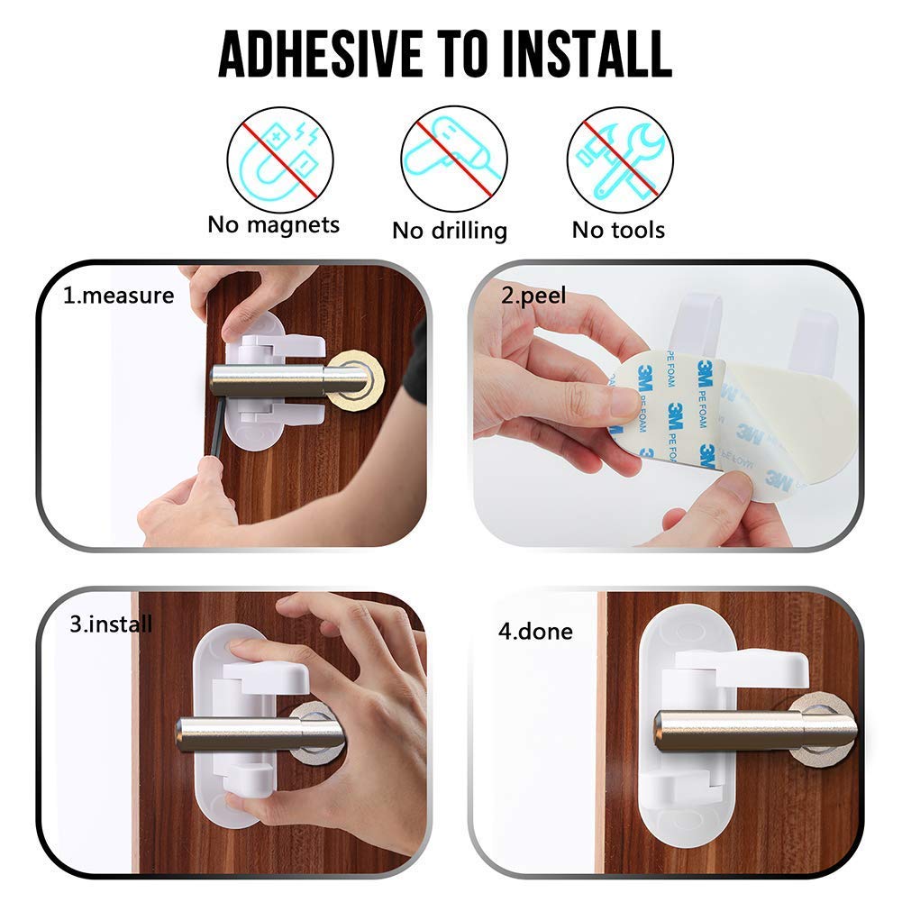 2 Pack Child Safety Door Lever Lock Child Proof Door Handles