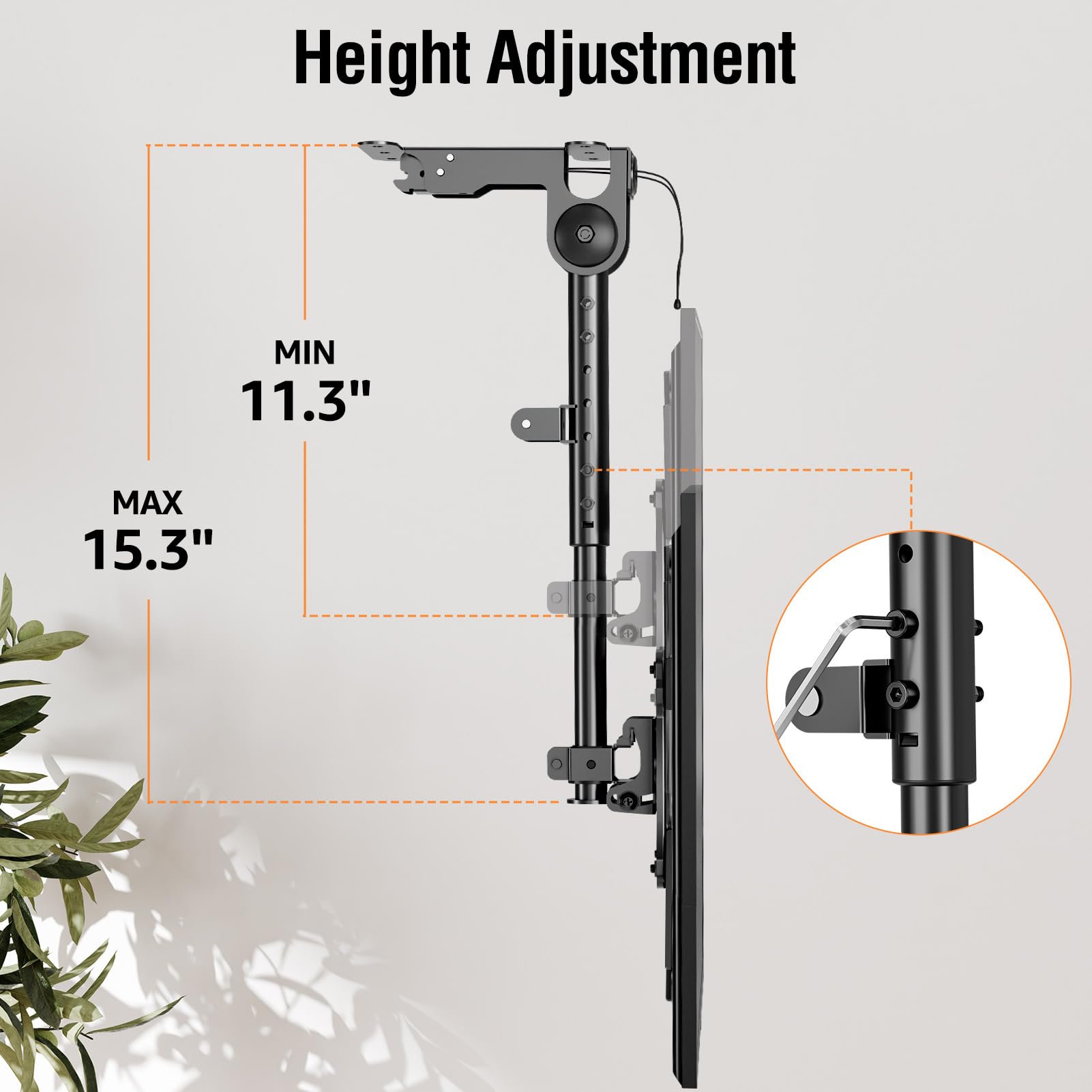 ELIVED Flip Down Ceiling TV Mount for Most 14-40 Inch TVs, Floding TV Mount for Flat and Pitched Roof, Height Adjustable Full Motion tv Bracket 360° Swivel, Max VESA 200x200mm, up to 22 Lbs, YD3030