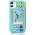 UnnFiko Squishy 3D Cartoon Game Shape Case Compatible with iPhone 12, Creative Liquid Stars Funny Play Case Soft Rubber Protective Cover (Blue, iPhone 12)
