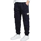 TLAENSON Boys Cargo Joggers Pants Elastic Waist Casual Jogging Trousers Bottom for Kids 6-16 Years