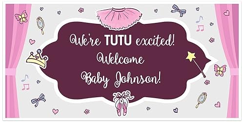Amazon Com Tutu Ballerina Baby Shower Banner Personalized Party