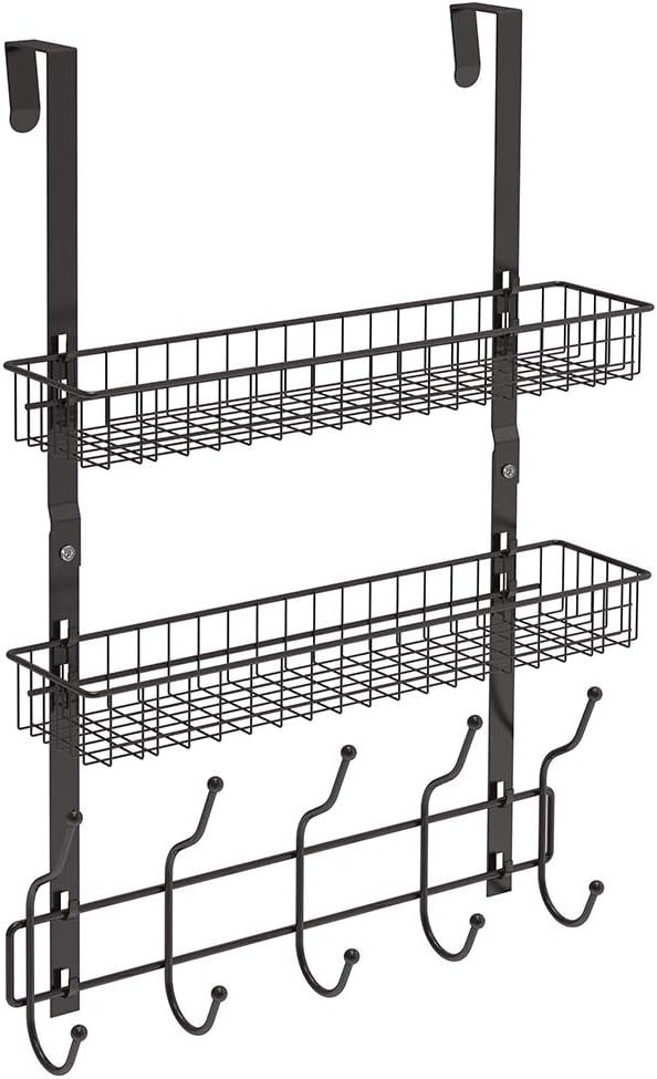 Best Over Door Coat Rack Shelf Basket