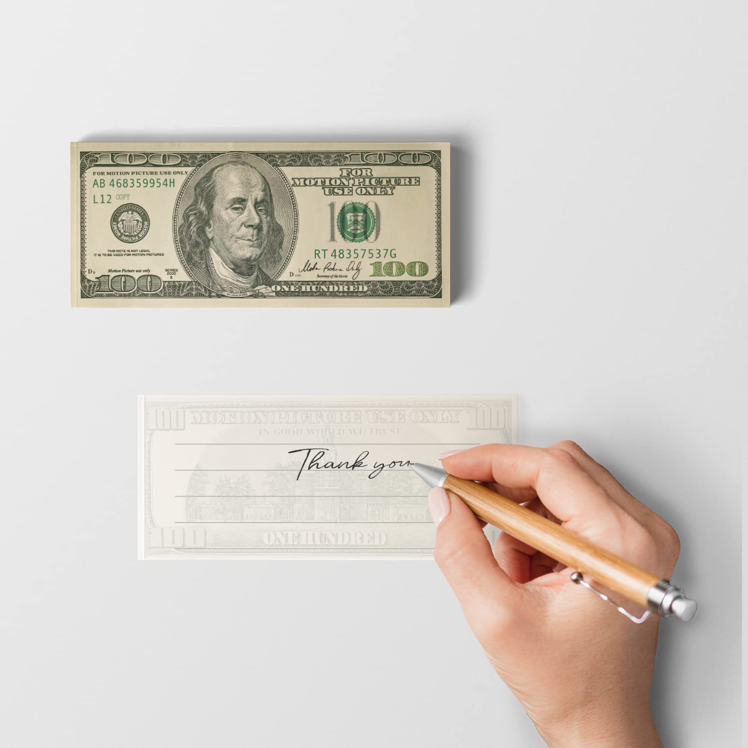 Scratch Cash Block 100 $ Dollars Old Style – 50 Sheets to Write On, Money Coupons, Block Notes, Discount Coupons, Gadgets (Real Size)