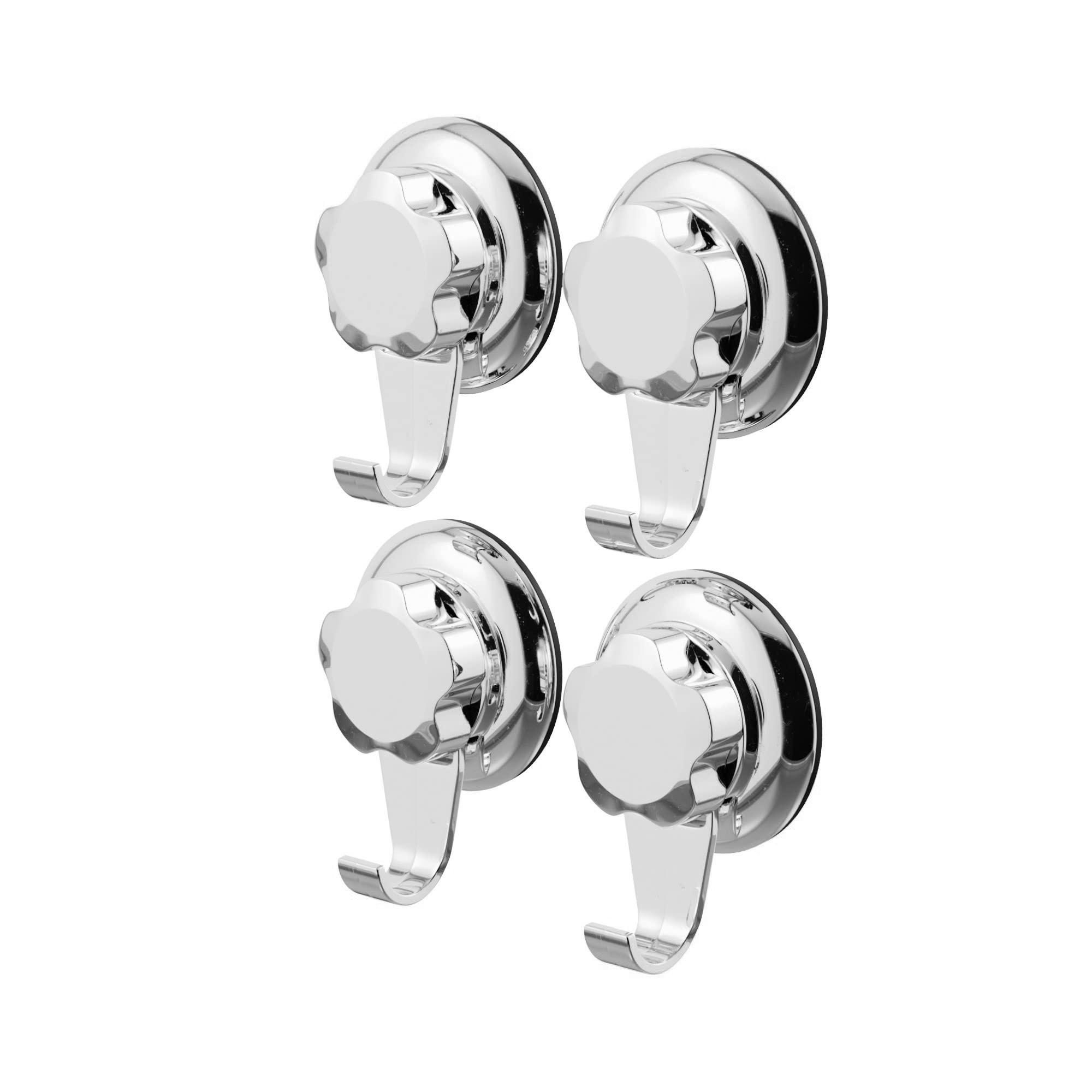 Compactor Bestlock Bath Hooks Set of 4 - Chrome, Ultra-Easy Installation, Rustproof and Waterproof, Holds up to 3 Kg Each, No Drilling Required