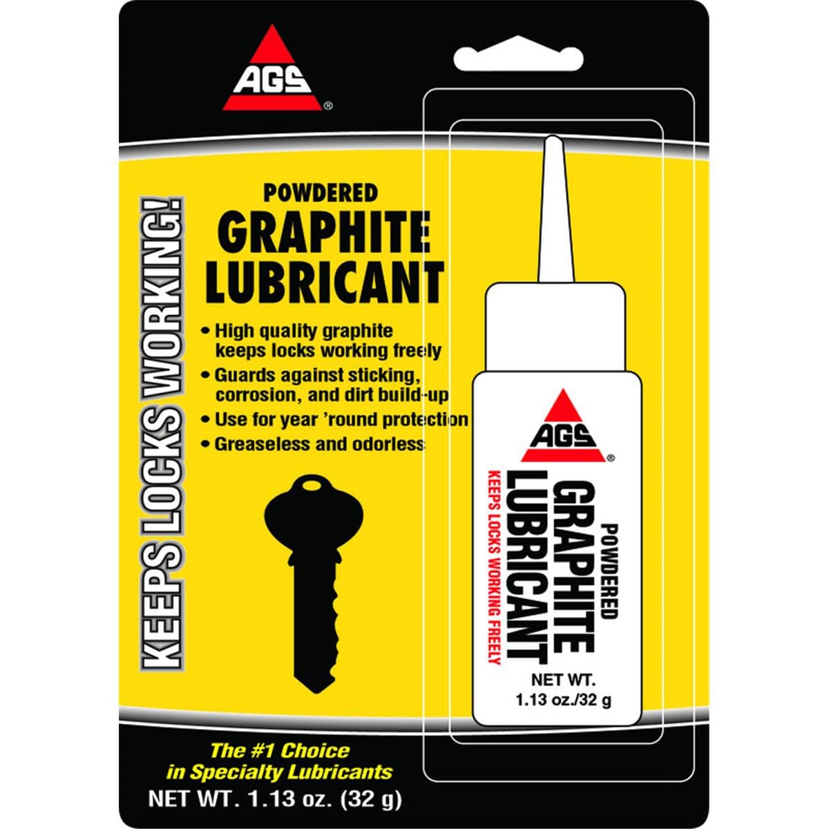 AGS Mr Zip Graphite Powdered Lubricant 1.13 Oz. Bottle