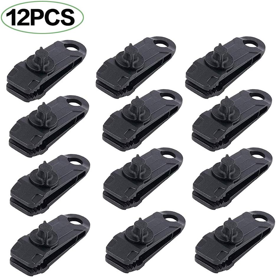 Plastic Tarp Clamps, 12pcs Heavy Duty Thumb Screw Lock Grip Tent Clip