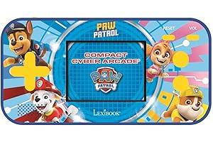 Lexibook Paw Patrol Chase, Compact Cyber Arcade Portable Console, 150 Games, LCD, Battery Operated, Red/Blue, JL2367PA