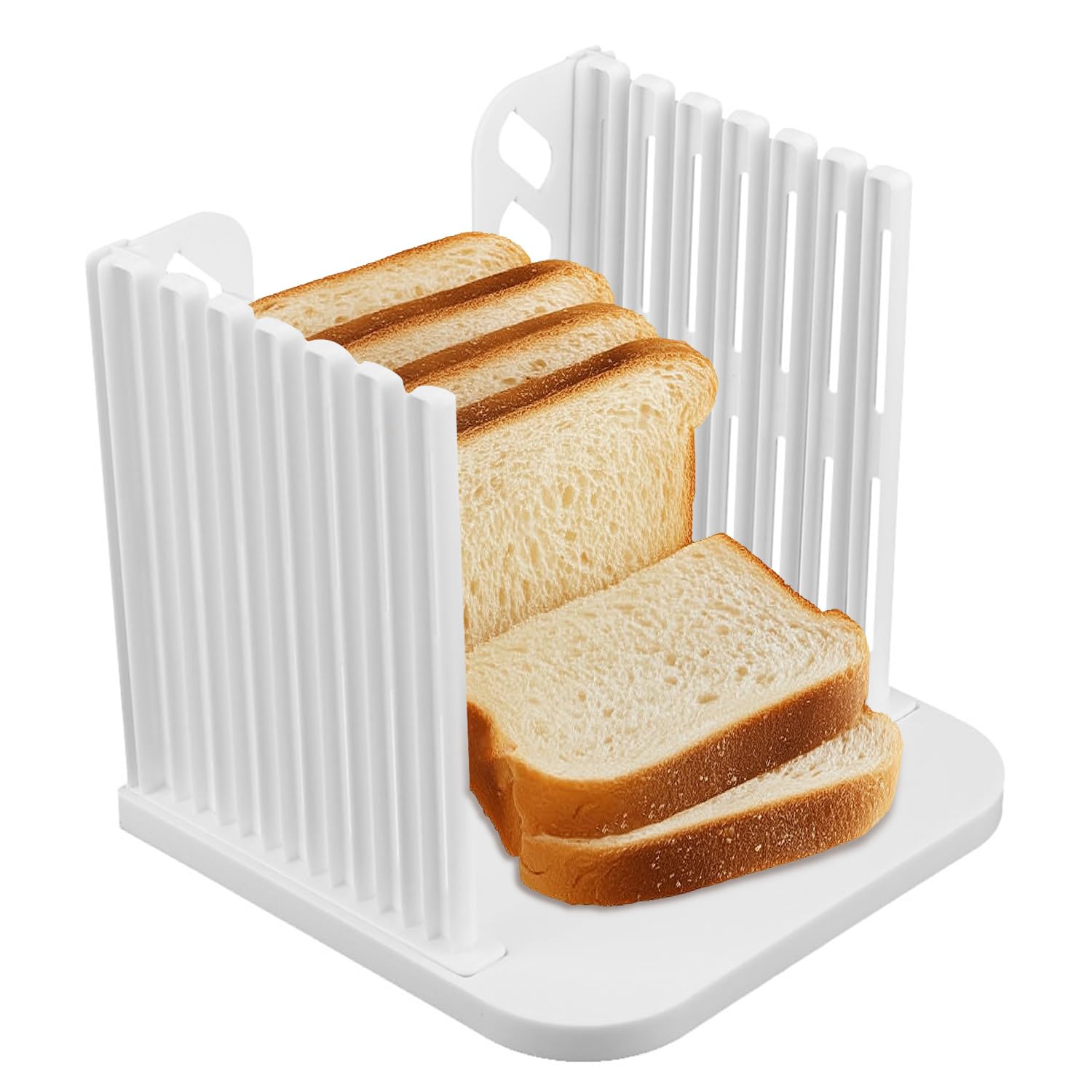 Bread Slicer for Homemade Bread, Plastic Bread Slicing Guide Foldable Bread Cutting Guide Tools Adjustable Loaf Slicer Cutter Sandwich/Toast Maker for Bread, Bagel, Sourdough, Cake