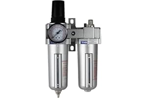 COMPRESSOR-SOURCE 1/2" Compressed Air in Line Filter, Regulator, Oiler Lubricator, Combo