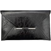 JNB Crushed Metallic Envelope Clutch