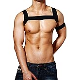 TARZNGGLOP Men's Harness Belt Costume Elastic Nylon Body Chest Harness Belt for Men, Shoulder Sexy Punk Body Harness, Adjustable Buckle Clothes Outfits, Nightclub Cosplay Clubwear