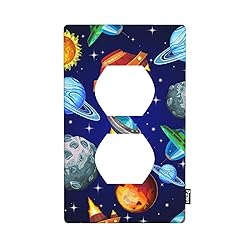 Pznen Outer Space Duplex Receptacle Outlet Wall