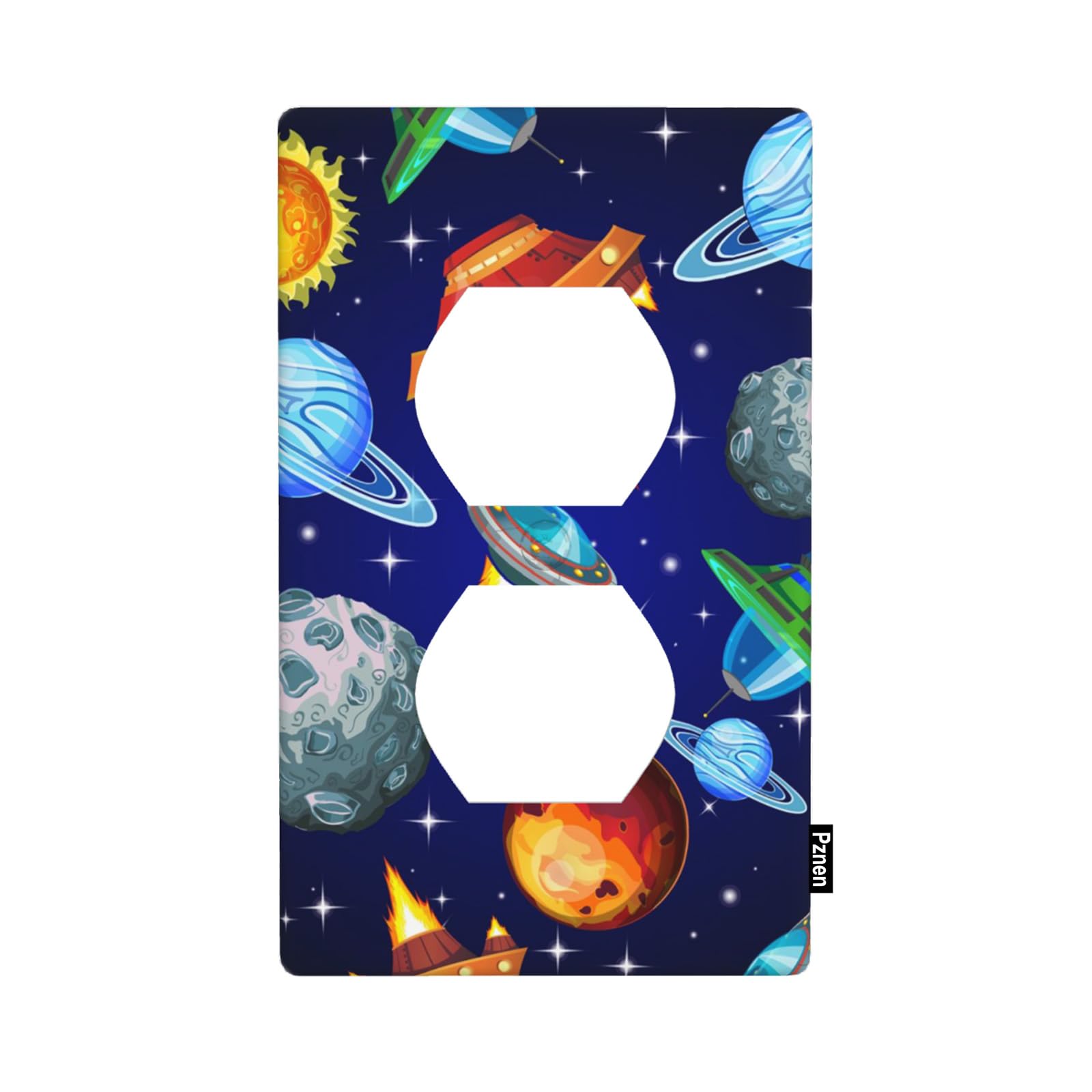 Pznen Outer Space Duplex Receptacle Outlet Wall