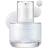 Vitkle Aurora Glow Grip Primer Prep - Korean Illuminating Makeup Base for Radiant Skin - 8-Layer Hyaluronic Acid and Ceramides - Pore Minimizing, Sebum Control, Long Lasting Makeup, 1.01 fl.oz.