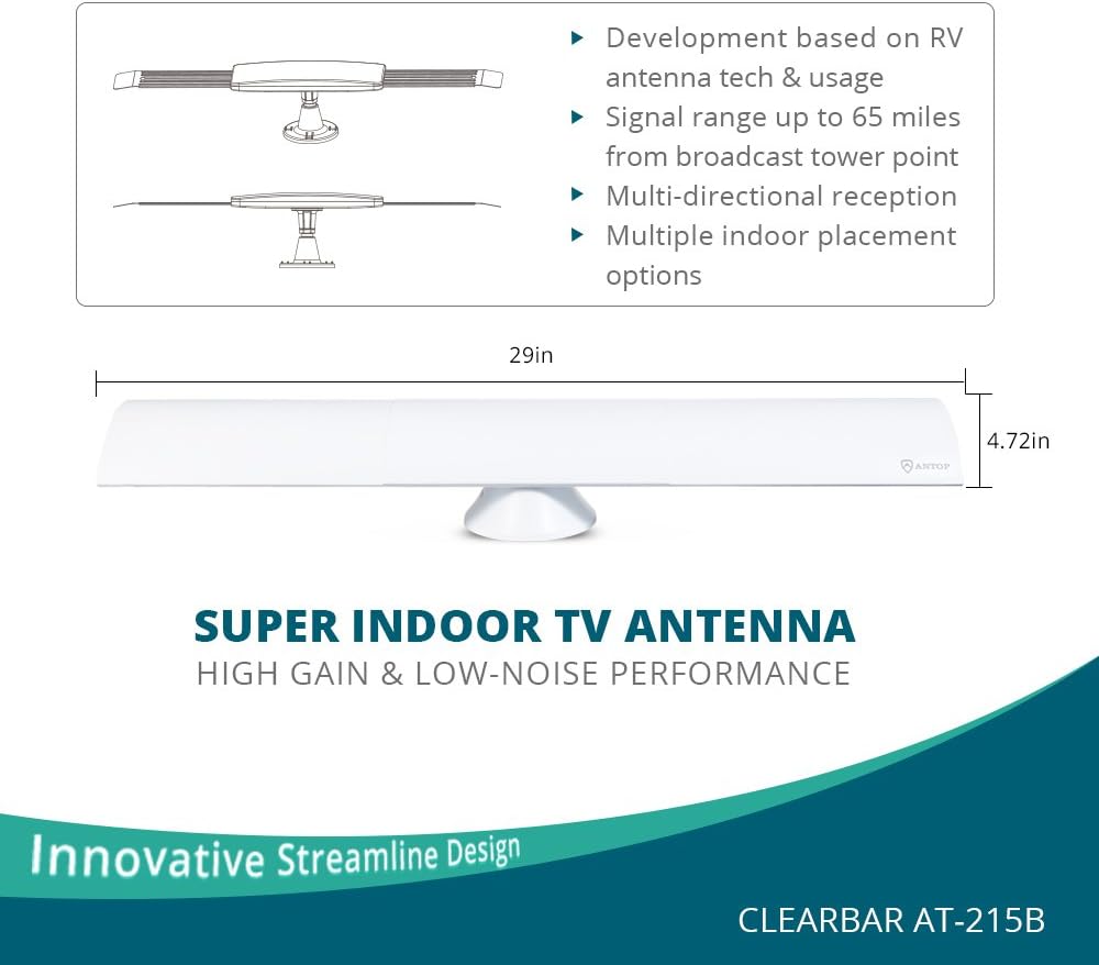 antop clear bar 2 in 1 amplified tv antenna