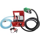 BORRITT 110-120V 175W Diesel Transfer Pump,Electric Fuel Transfer Pump &amp; flowmeter 32GPM Self-Priming Pump &amp; AUTO Fuel Nozzle &amp; 2 Hoses NPT Threads Fitting