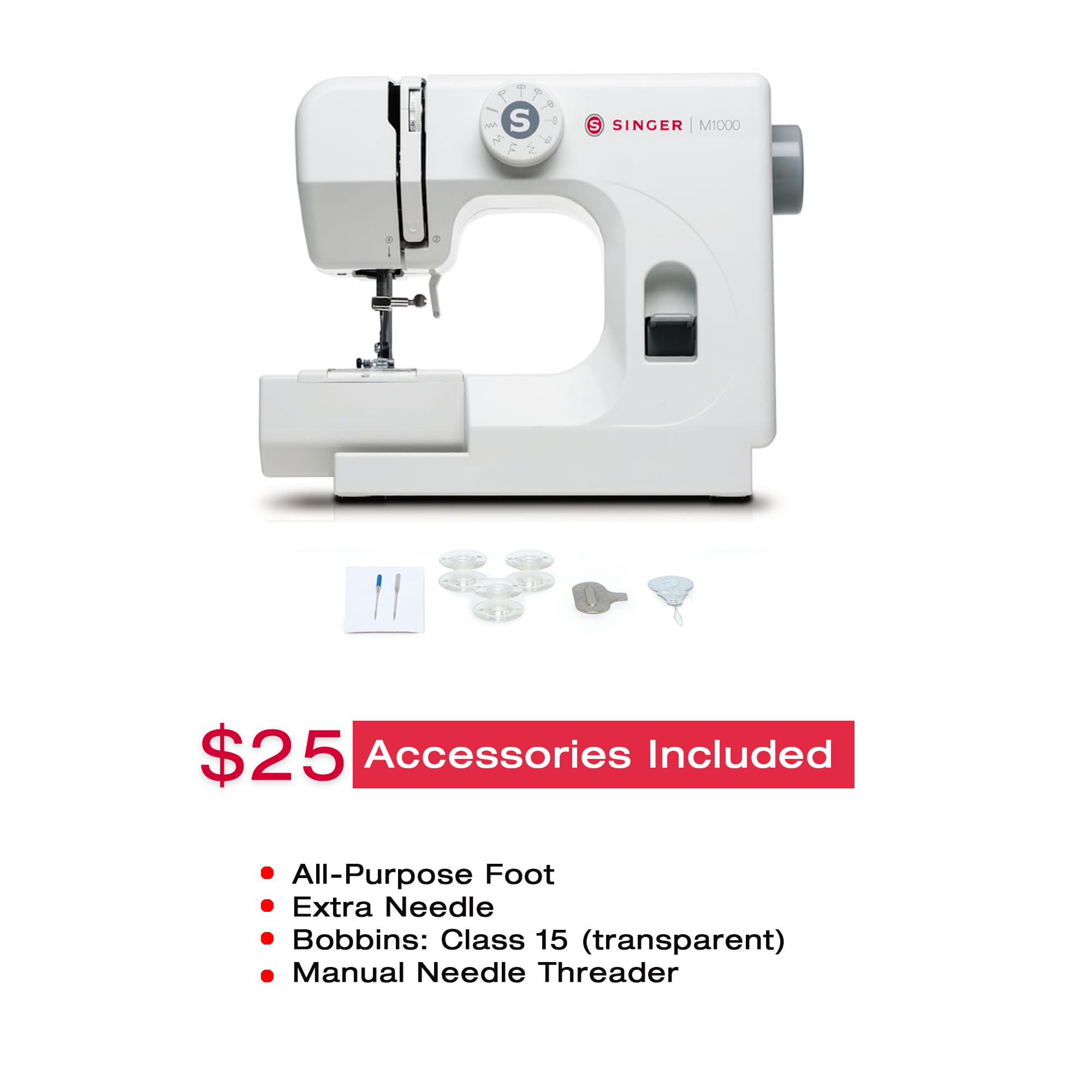 SINGER Start 1304 Portable Sewing Machine | Lightweight, Beginner-Friendly with 57 Stitch Applications, Automatic Bobbin Winding & 4-Step Buttonhole | Includes Accessory Kit