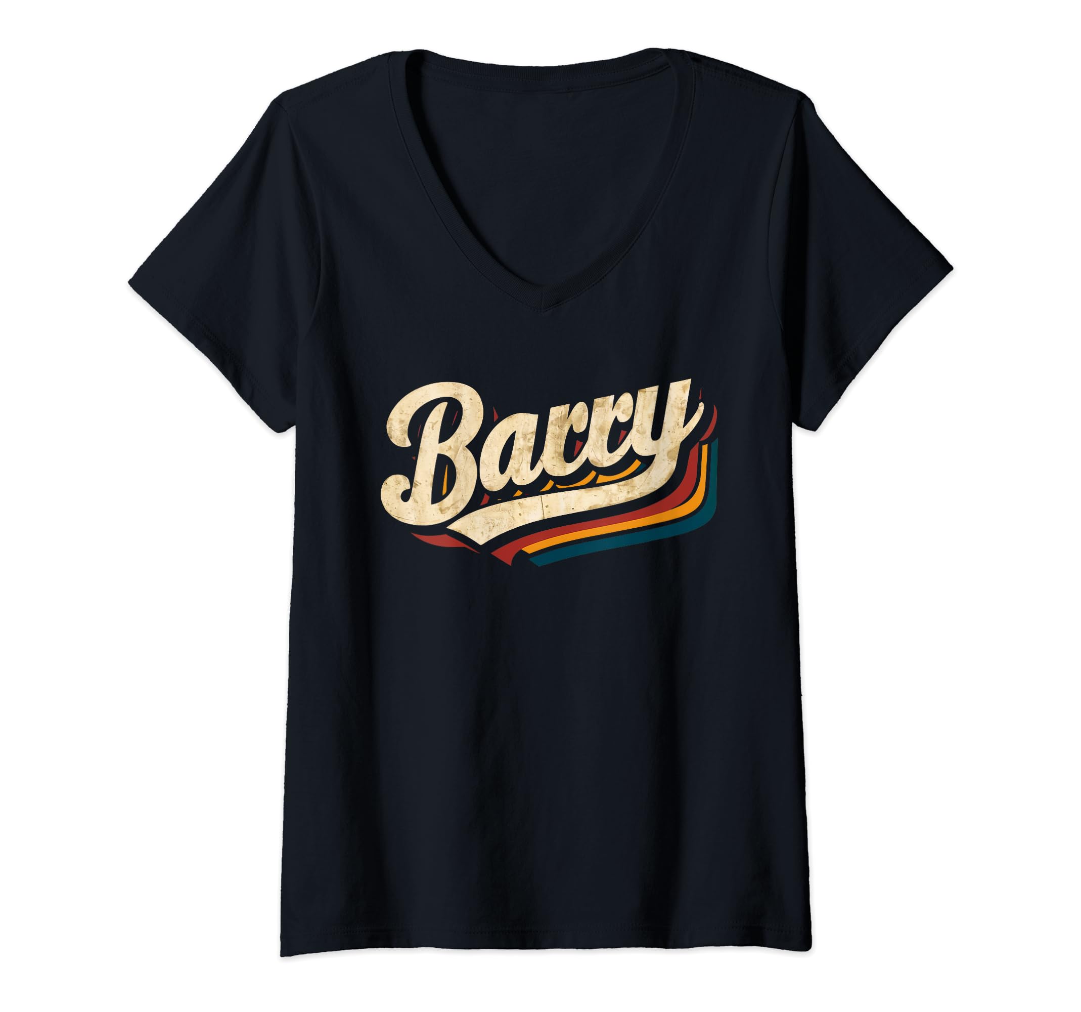 Photo 1 of Womens Retro Barry Name Vintage V-Neck T-Shirt